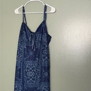 SHEIN Blue Patterned Mini Dress